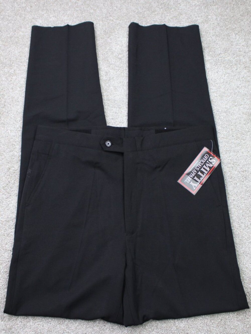 Smitty Basketball Official Pants NWT Mens 34 Black Unhemmed Polyester Stretch
